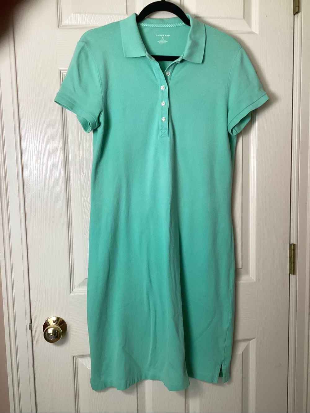 Lands' End Light Green Collared Polo Dress - Size M